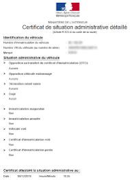 Certificat de situation administrative (non gage)